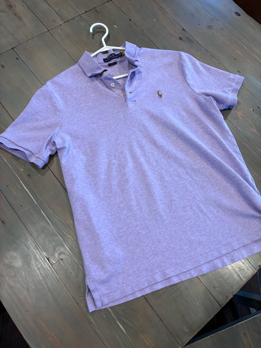 Ralph Lauren Men’s Heather Lavender Polo with Embroidered Pony